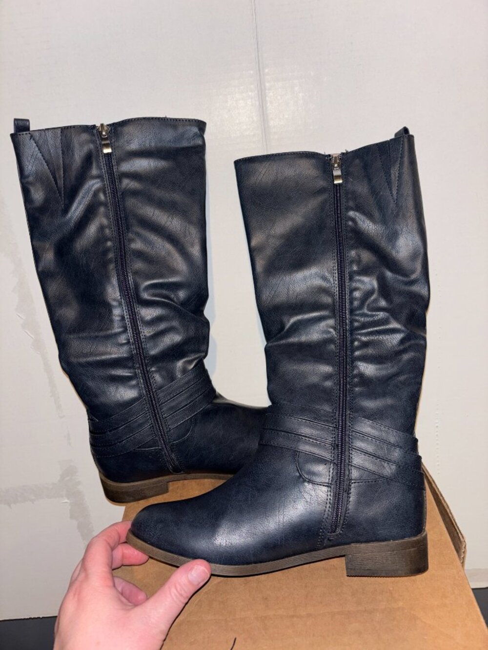Journee Collection 'Ivie' Women's Knee-High Riding Boots – Navy, Size 7 (NIB) - Picture 8 of 12